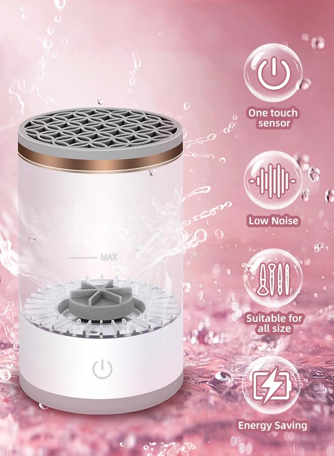 PRO Makeup Brush Cleaner, Electric Automatic Rotating Cosmetic Brush Cleaner, Portable Makeup Suitable for Use of the Size of the Makeup Brush - Image 6