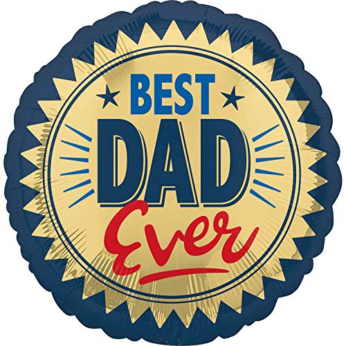 Anagram Standard Best Dad Ever Gold Stamp S40 Foil Balloon, 45 cm Size