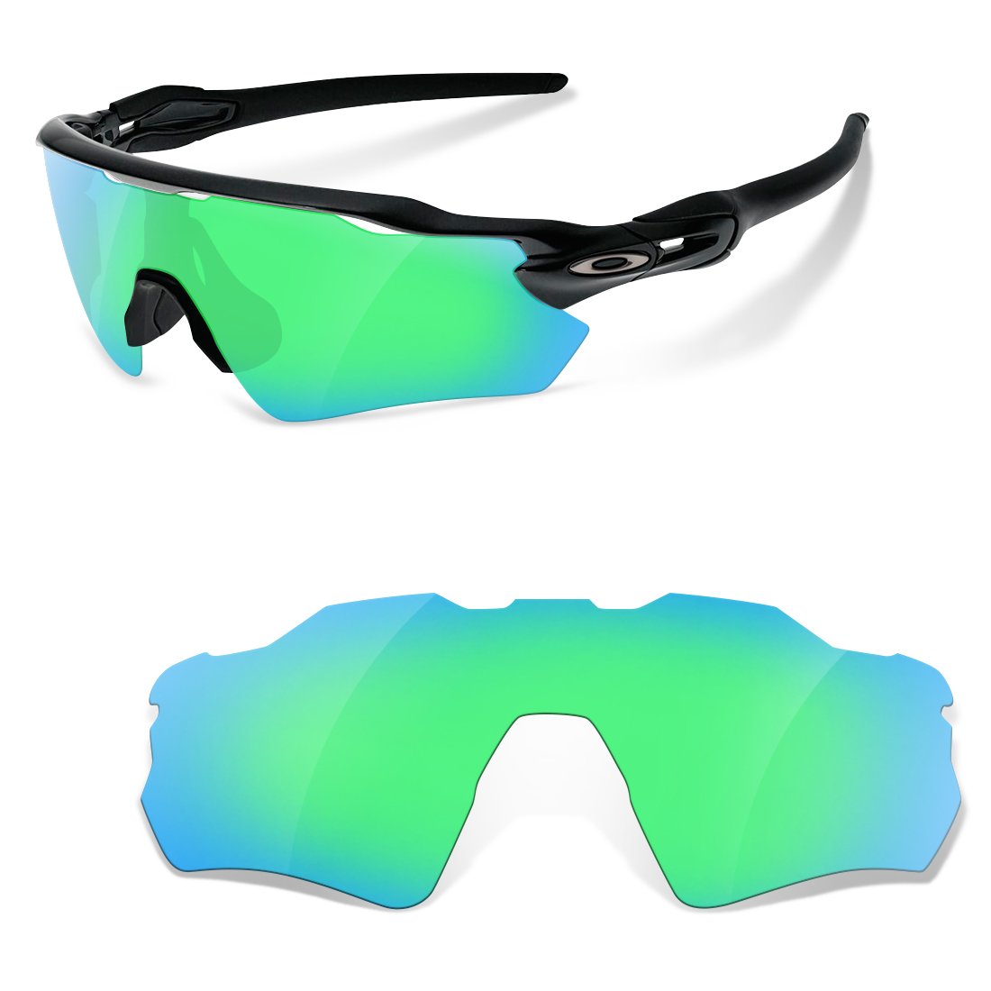 Lentes de Recambio Compatibles para Oakley Radar EV, Superduro y Verde Zafiro