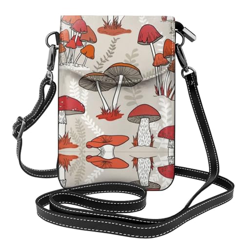 Sac à bandoulière imprimé champignons rouges en tissu doux