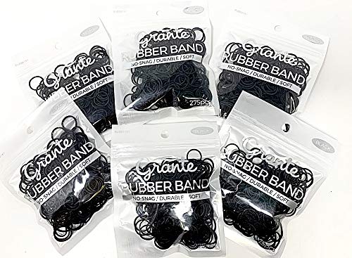 Grante 1650pcs Mini Rubber Band Durable and Soft For All Types of hair, Ponytails, and Braids (BLACK)