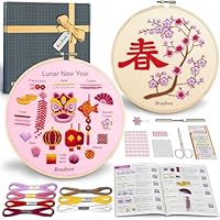 Bradove Embroidery Kit for Beginners Adults Kids with Video Tutorials and Detailed Instructions