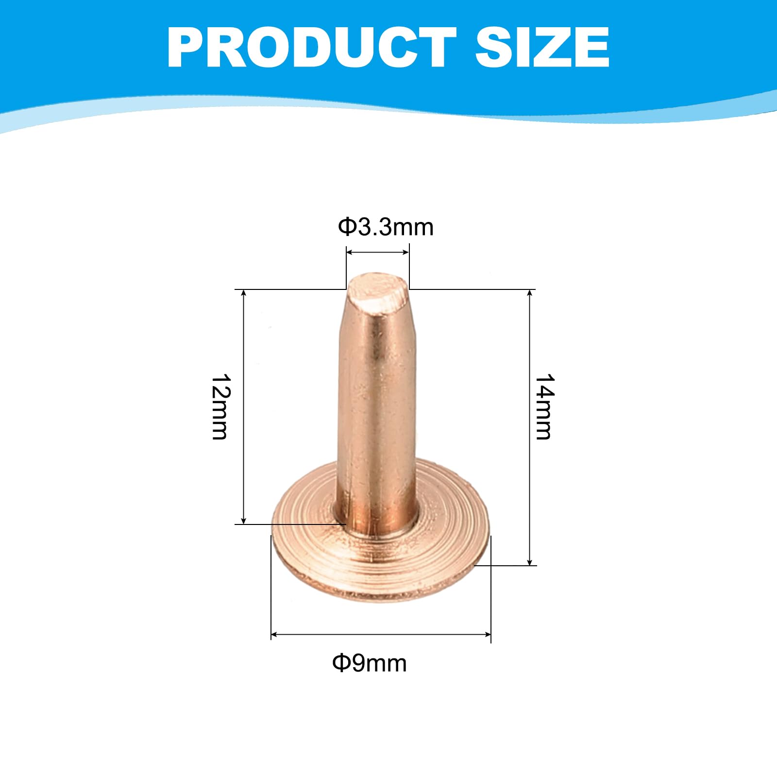 PATIKIL 9x3.3x12mm Leather Rivets and Burrs - Image 2