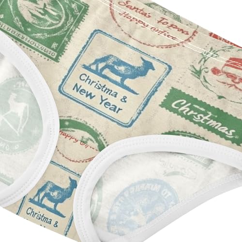 Girls' Training Panties Organic Underpants for Girls Colorful Stamp Christmas Seamless4