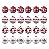 Photo Gallery palla di natale - 24 pezzi sfre rosse e bianche decorazioni albero, 280 g palline albero natale in plasticaa, ornamenti di natala | 6 cm addobbi e decorazioni per ricorrenze festività invernali Photo Gallery palla di natale - 24 pezzi sfre rosse e bianche decorazioni albero, 280 g palline albero natale in plasticaa, ornamenti di natala | 6 cm addobbi e decorazioni per ricorrenze festività invernali
