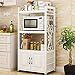 Présentoirs de boulangerie Cuisinière Type de plancher Ménage Multi-couche four micro-ondes four à micro-ondes Armoire de rangement avec porte Étagère debout ( Couleur : White , Size : 130x40x50cm )
