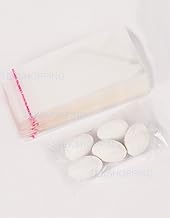 200 Sacchetti 5 x10 Cm Autoadesivi di Cellophane Trasparente | Bustine per confetti | Sacchetto per Alimenti | Sacchetto per Confetti | Gioielli Regalo Caramella (5x10 CM)