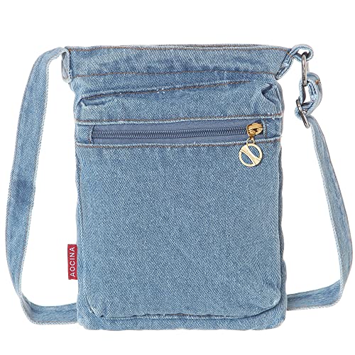 AOCINA Small Denim Purse Blue Jean Purse Shoulder Bag Denim Crossbody Bags for Women