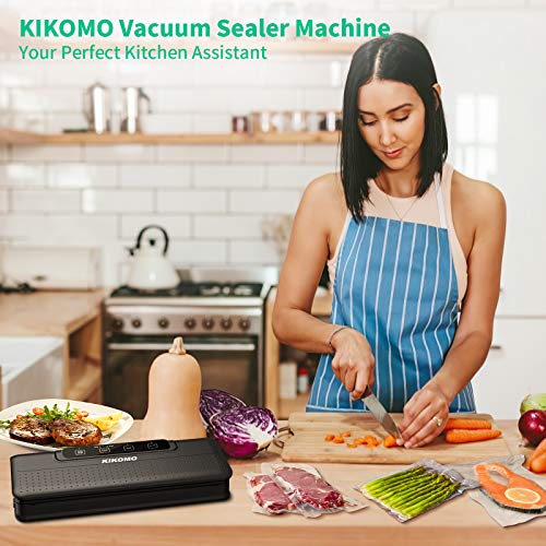 【Upgrade Dual Pumps】Vacuum Sealer Machine, KIKOMO Automatic Food Saver with Air Sealing System |One-Touch Operation |Led Indicator Lights |Dry Moist Food Modes |Starter Kit |15 Vacuum Bags |2 Gaskets - Thumbnail 6