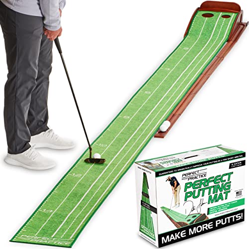 PERFECT PRACTICE XL Putting Mat – 15.5 ft Indoor Golf Putting...