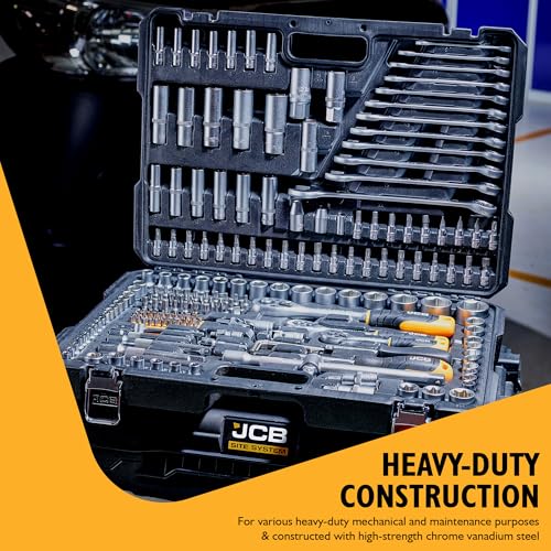 Image of JCB 216 Piece Automotive Socket and Bit Set, Chrome Vanadium Steel | 3 Year Warranty