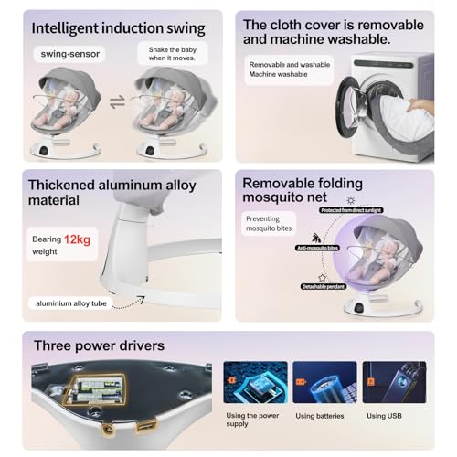 Baby Rocker and Swing with Bluetooth