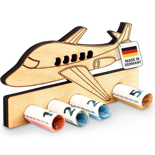 DARO Design - Fliegen, Flugzeug, Flieger, Flug-Reise - Geldgeschenk Holz