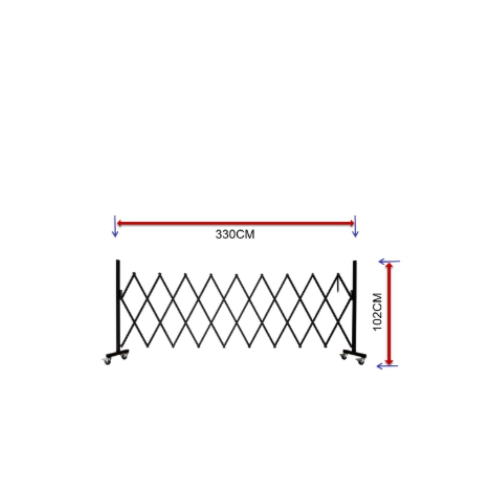 Barricada Metálica Industrial Extensible Universal con Ruedas