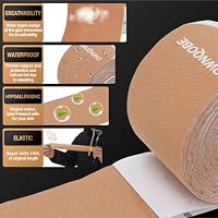 OWNQOBE Kinesiology Tape, 2 Rolls, 40 Precut Strips, Waterproof, Beige — image 6