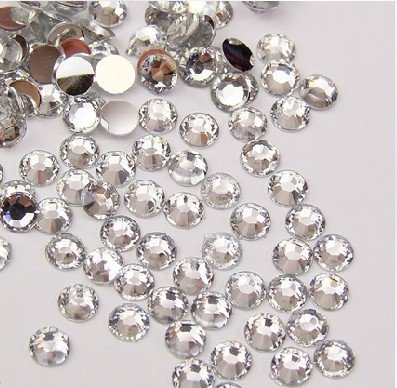 1000-Piece Flat Back Brilliant 14-Cut Round Rhinestones, 4mm-16ss, Clear by Beading Station
