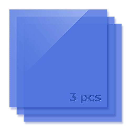 xTool Hojas de acrílico translúcido azul, 3 paquetes de hojas de plexiglás de 12 x 12 pulgadas de grosor, paneles acrílicos brillantes para corte