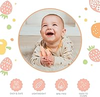 Vista 2 de Lulyboo Cepillo de dientes de entrenamiento para bebé, cepillo de dientes de dentición de silicona, alivio del dolor para dentición, 0-12 meses