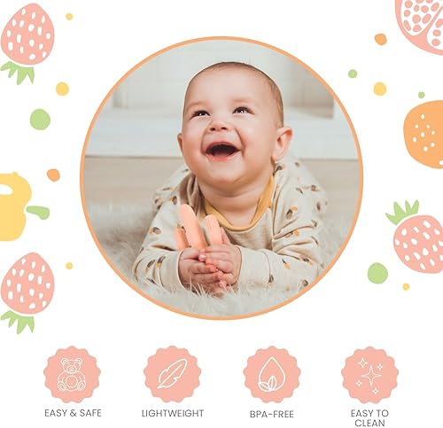 Miniatura 2 de Lulyboo Cepillo de dientes de entrenamiento para bebé, cepillo de dientes de dentición de silicona, alivio del dolor para dentición, 0-12 meses,