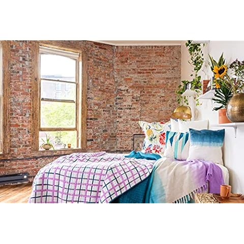Refinery29 | Mave Plaid Bedding Collection | Luxury 100% Cotton Premium Ultra Soft Quilt Coverlet, Lightweight Comfortable 4 Piece Set, Modern Design for Home Hotel Décor (King, Purple) Cover