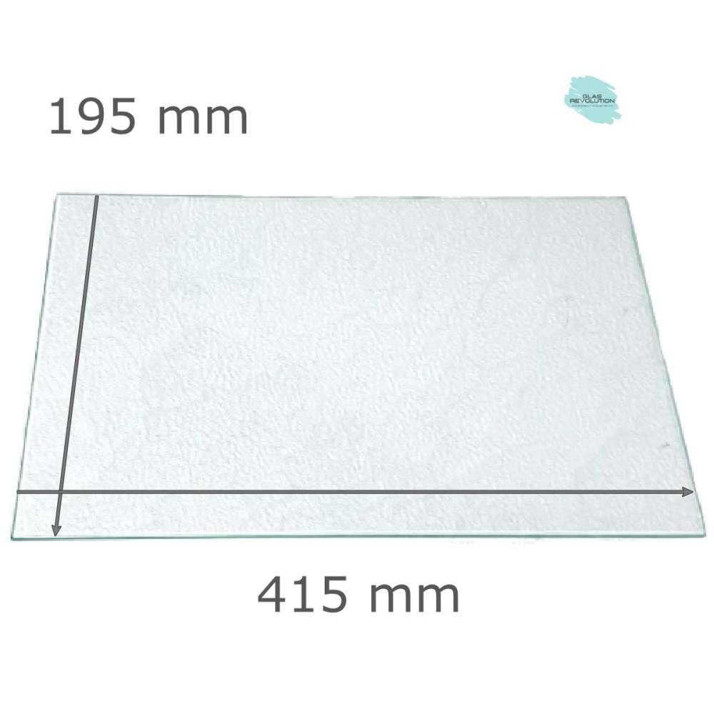 Kühlschrank Einlegeboden - Strukturglas Kathedral 4 mm – Glasplatte, eckige Ecken, alle Maße lieferbar (89,96 EUR/qm) - 415 mm x 195 mm