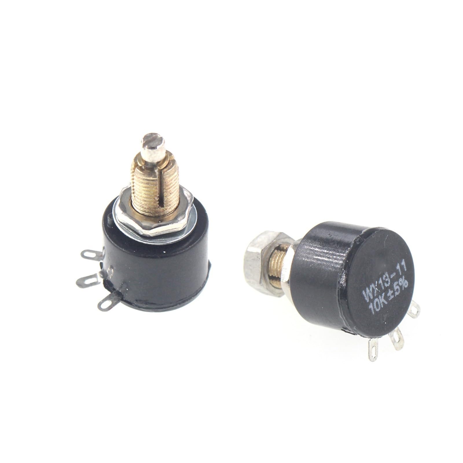 Lot de 5 potentiomètres monotour WX13-11 100 VCC 1 W. Potentiomètre monotour WX1-4B avec verrouillage 1 K, 2 K, 4 K, 7 K, 10 K.(10K Ohm)