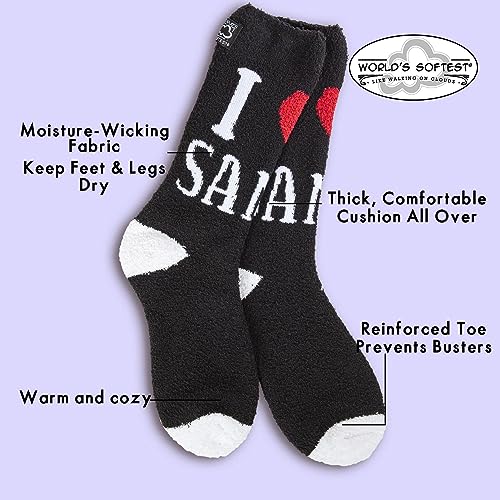 Image of World's Softest Cozy Collection Crew Socks - Smooth Multi Colors Cozy Socks - Knit Top Holiday Spirit Fashion Socks