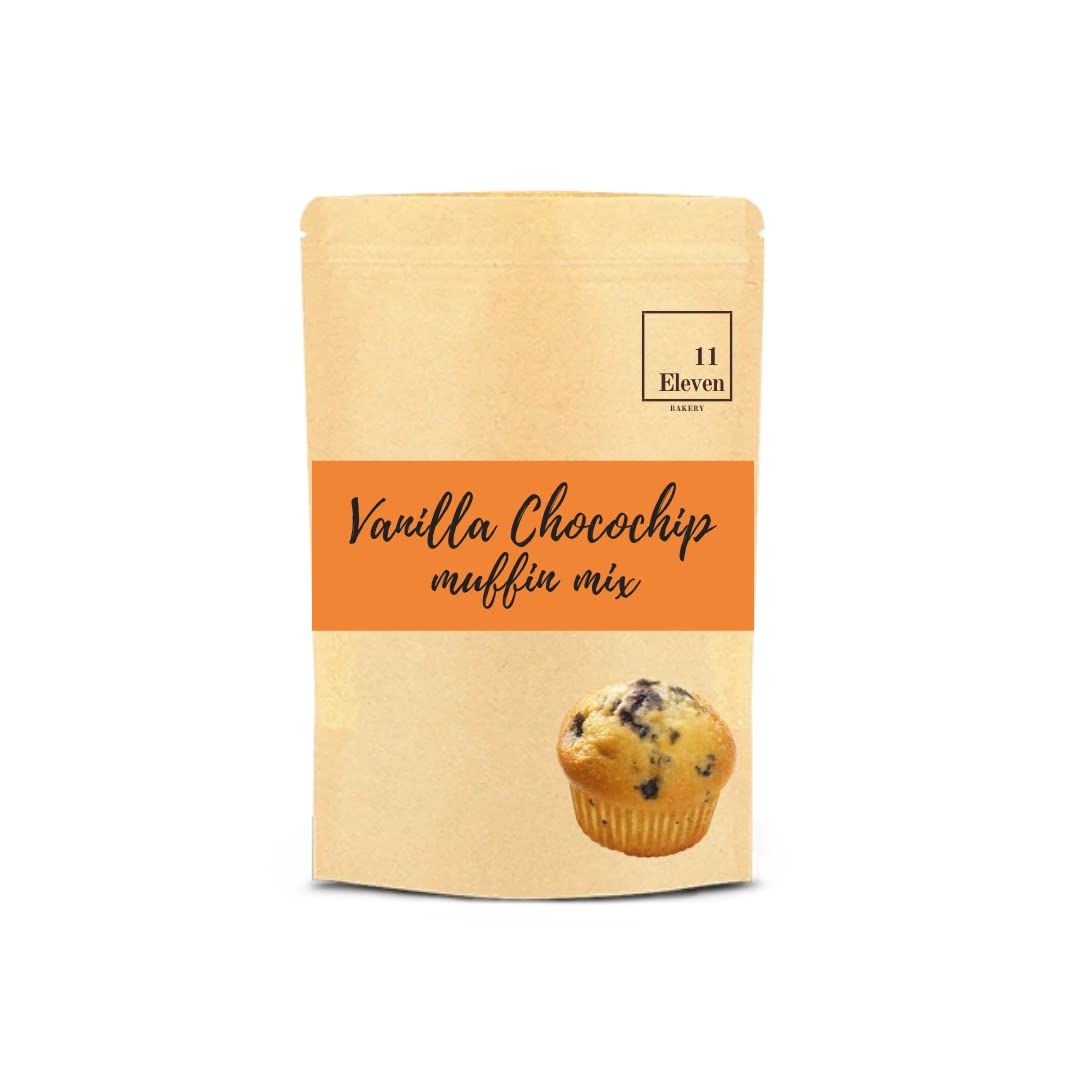 11Eleven Bakery Healthy Muffin Mix | Vanilla Chocochip 230g| Eggless Cake Mix | Instant Muffin Cake Mix Powder | 2 Step - Mix & Bake |Easy to make| 100% Vegetarian|