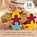 Fisher-Price Wood Montessori Toy Stacking Shapes, American Montessori Society Seal of Excellence, 16-Piece Wooden Learning Activity & Expert Play Tips for Kids Ages 2+ Years​ (Amazon Exclusive)