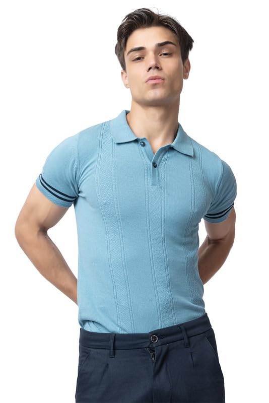 Image of Armisto Men's 100% Cotton Fancy Party Polo T-Shirt /Neutral Colour