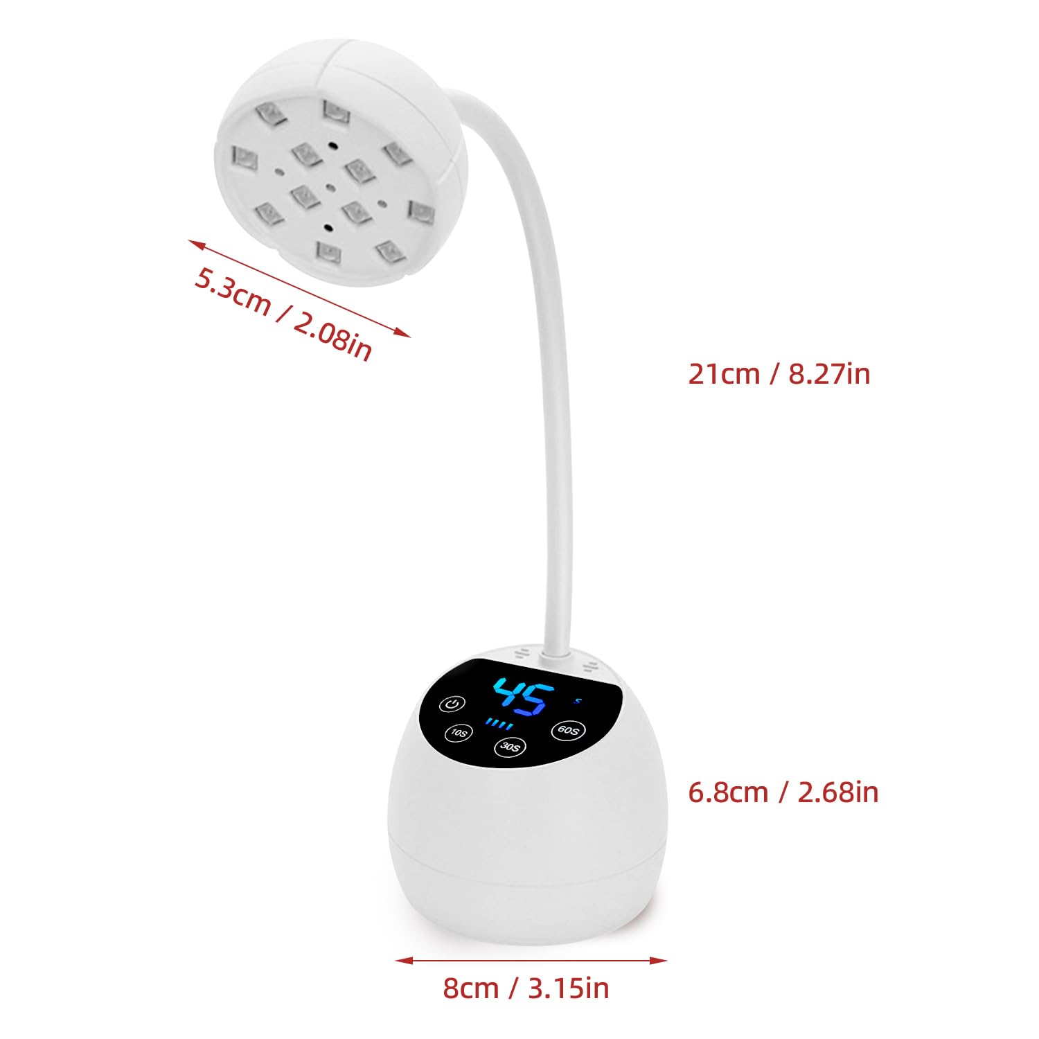 Mini Lampe UV Ongles, Écran LCD, Capteur Intelligent Automatique, Lampe UV LED 36w Pour Ongles en Gel, 12pcs Perles Led Avec Double Source de LumièRe, à Utiliser à la Maison et en Salon (Blanc)