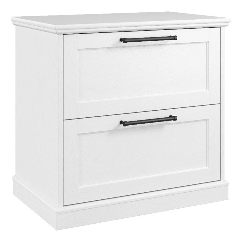 Bush Home Westbrook 2 Drawer Lateral File Cabinet in White Ash | Versatile Storage for Home Office and Living Room