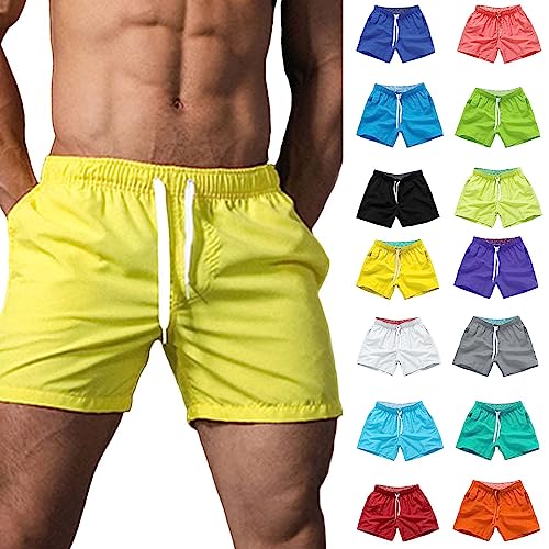 Men's Quick Dry Swim Pants Summer Beach Short Pant Sports Surfing Solid Color Pants2