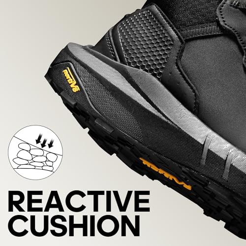 NORTIV 8 Men's Waterproof Tactical Work Winter Boots Cushion Sole Lightweight Leather Non-Slip Combat Boots with Arch Support for Military Motorcycle Hiking HydroRange,Size 10.5,Black,NMUMMT2502
