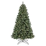 Best Choice Products 7.5ft Pre-Lit Instant Setup No Fluff Hinged Artificial Spruce Christmas Tree w/ 550 LED Lights, 1,346 Memory Steel Tips, Metal Stand