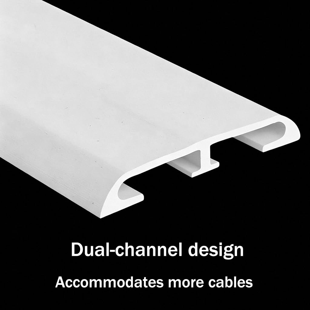 Escondecables De Doble Compartimento De PVC Blando, Gestión De Cables Flexible Autoadhesiva, Fácil De Cortar/Canal Interior: 20 Mm / 0,79 Pulgadas(Grigio,10M)