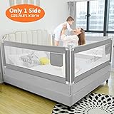 ZEHNHASE Barandilla de La Cama para bebés, Barrera de cama para niños Colchón doble, doble, tamaño completo tamaño queen y king (Cornamenta gris, 180cm, Children: M)