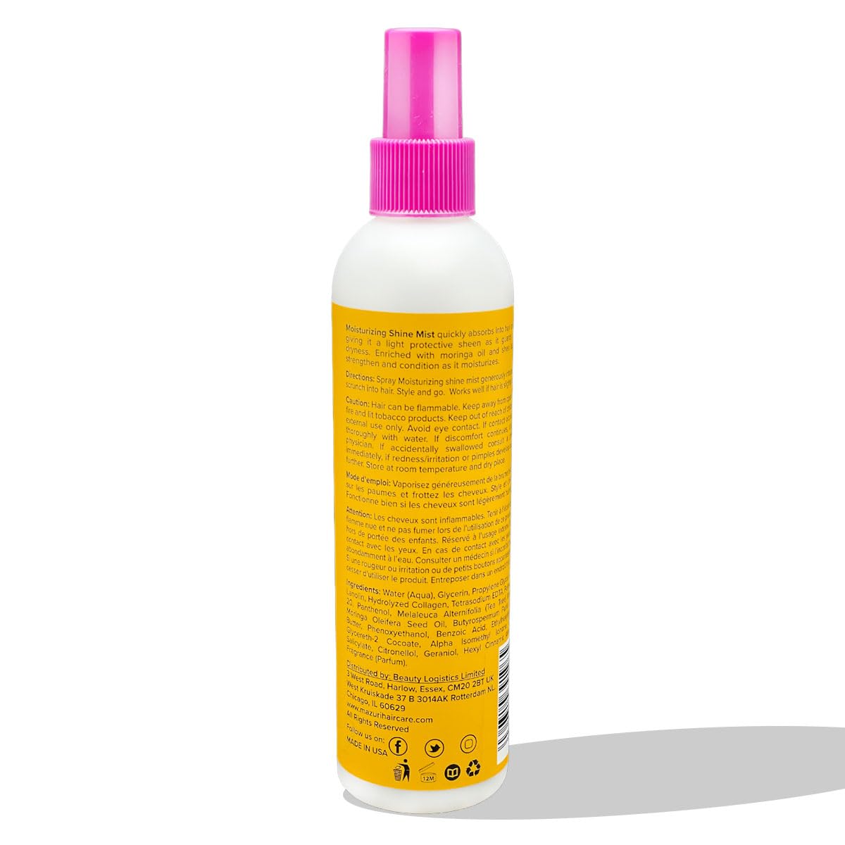 Mazuri Leave In Collection Moisturizing Shine Mist 8 Oz