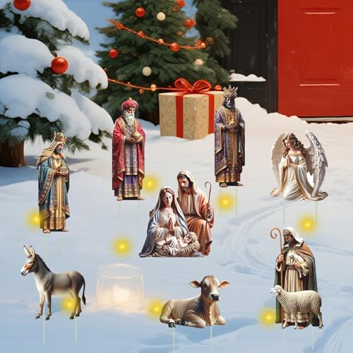 LETTERASHQP Krippenfiguren Set Weihnachtskrippe Weihnachtsdeko Outdoor...