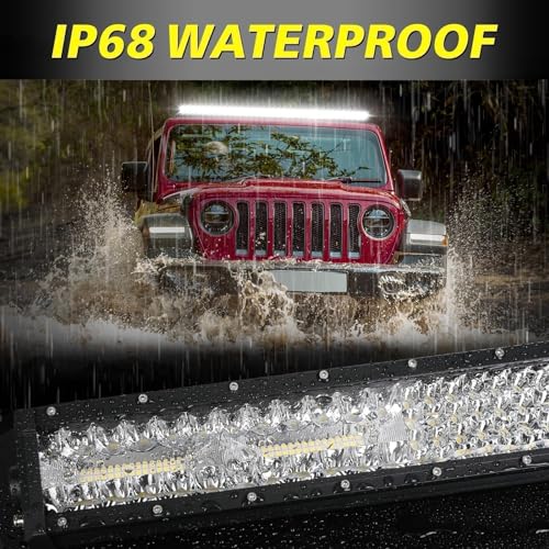 Image of 52 Inch LED Light Bar 380W Combo Quad Row Off Road Driving Light | Super Bright Quad Row LEDs, Spot Flood Combo LED Work Light Roof Light Bar for Truck Pickup Tractor Chevy Ram Wrangler Boat
