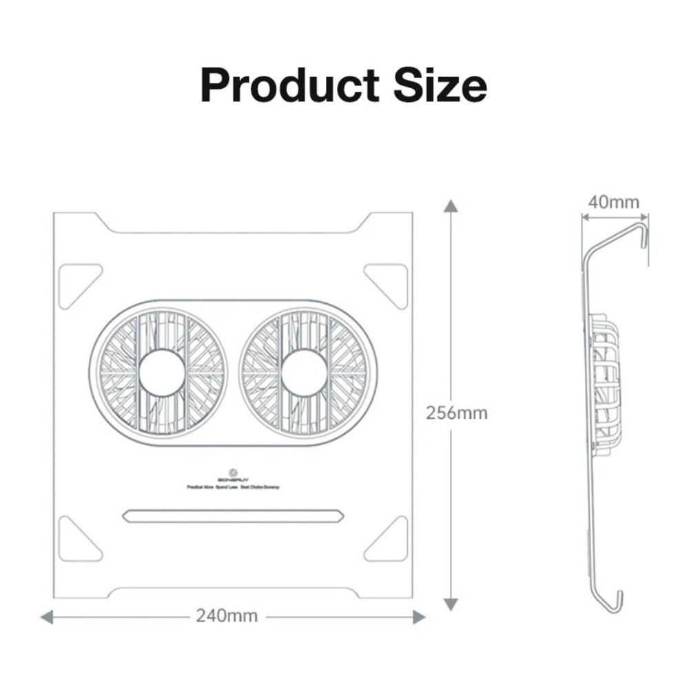 Podstawka pod laptopa, Aluminum Alloy Laptop Radiator Dual Fan Laptop Cooling Stand with Type-C Port(Gray)