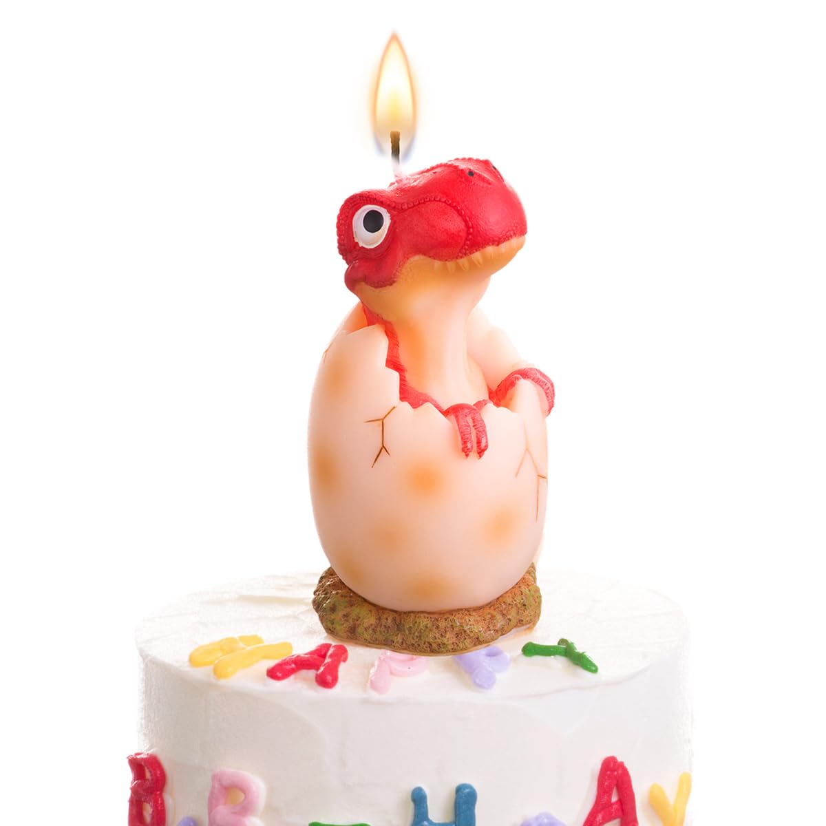 Vela de cumpleaños de bebé de dinosaurio rojo, para baby shower, cumpleaños y fiesta de Pascua, regalos para niños, celebración de vacaciones