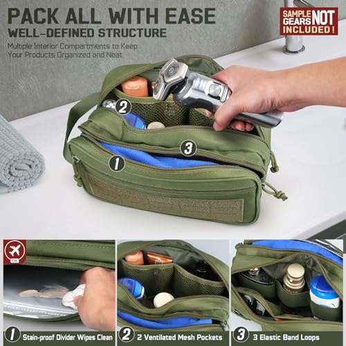 Toiletry Bag for Men, Tactical Dopp Kit Military Hygiene Bag Mens Toiletry Travel Bag MOLLE EDC Pouch Small Toiltries Travel Bathroom Shaving Kit Shower Bags3