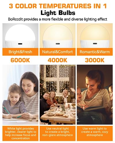 Borccdit A19 RECHARGEABLE LIGHT BULBS Battery Operated Light Bulb thumb #2