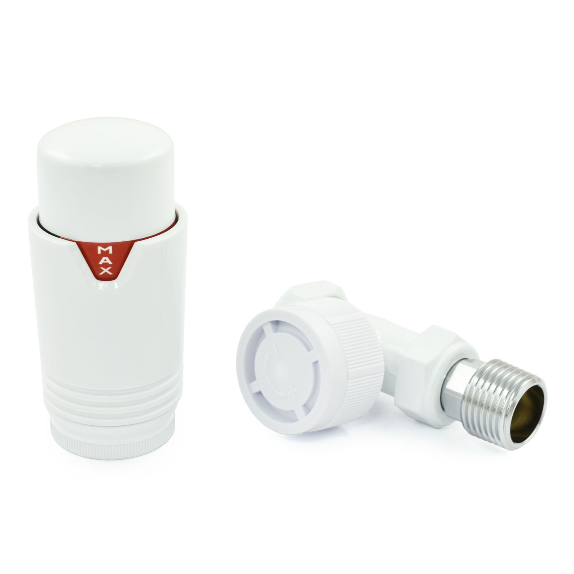 Toallero termostático con válvula de radiador recto TRV (todo blanco)