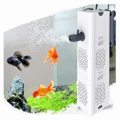 Leise Aquarium Innenfilter Aquarium filter Aquarium Filter Pumpe, Aquarium Pumpe mit 2 Filterschwämmen 500-1800L/H Wasserpumpe Sauerstoff Belüftung Wave Maker für 20L-1500L Aquarien