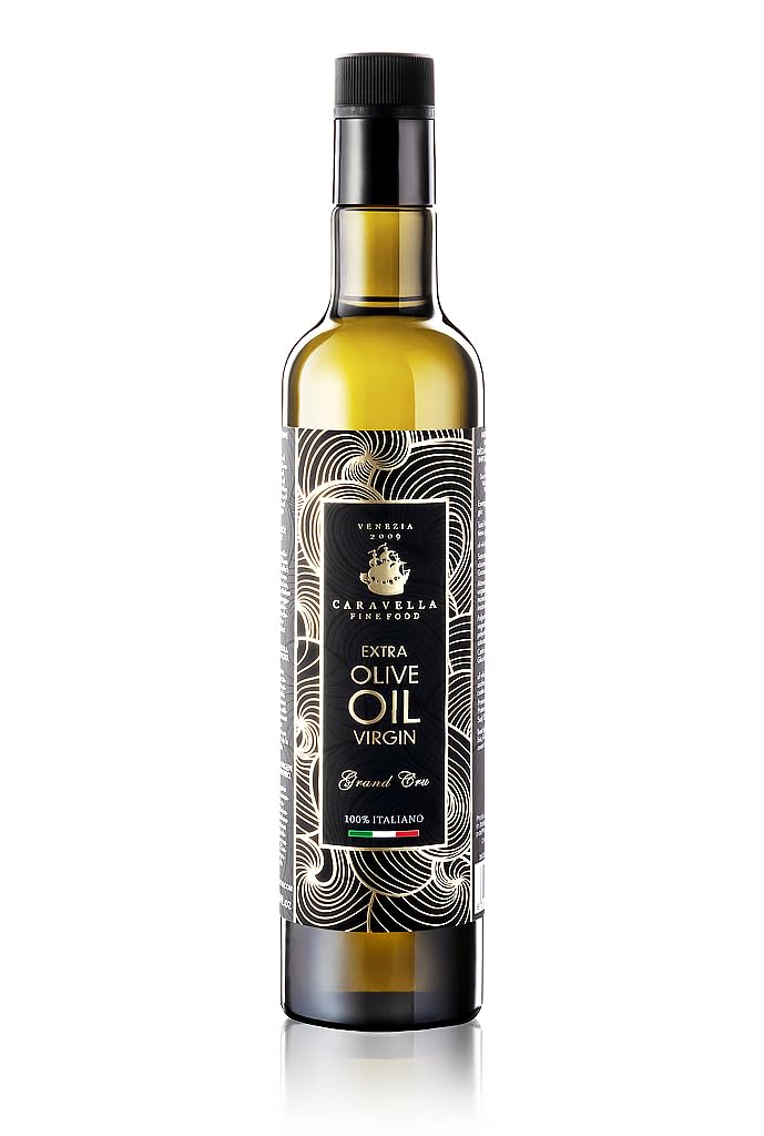 Caravella Fine Food - Paquete x 3 - Aceite de oliva virgen extra Grand Cru Olio EVOO Extravergine 500 ml x3-100% italiano - Colección gourmet, extracción en frío, alto contenido antioxidantes