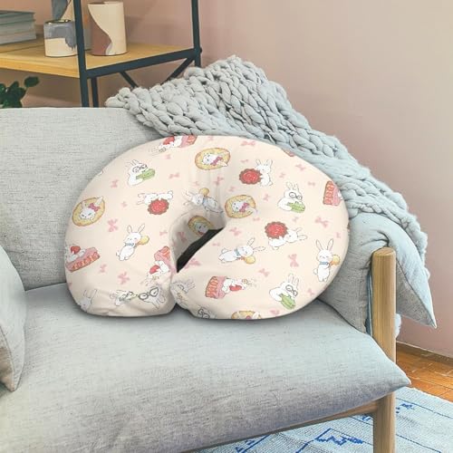 Image of Rabbit Dessert Nursing Pillow Cover Stain Resistant Breastfeeding Pillow Slipcover Lightweight Pillow Cover, Custom Gifts for Toddler Infant