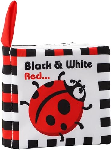 Miniatura 10 de Libros de pescado para bebés de 0 a 6 meses, juguete sensorial de alto contraste, juguetes sensoriales para bebés de 6 a 12 meses, libros arrugados