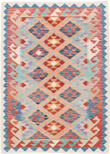 Nain Trading Kilim Afghan 103x140 Tissé à la Main Tapis d'Orient Tapis Laine